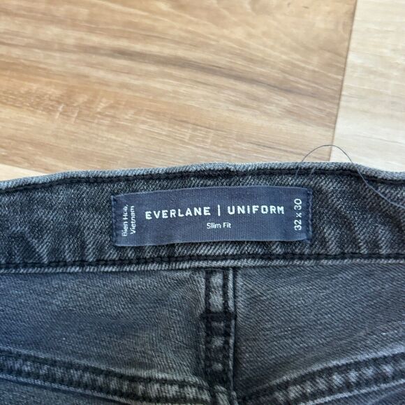 EVERLANE Jeans Mens 32 x 30 Faded Black The Slim Jean Stretch - Picture 8 of 12